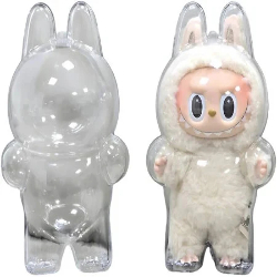 Transportador de Labubu Case acrilico transparente para Labubu original macaron